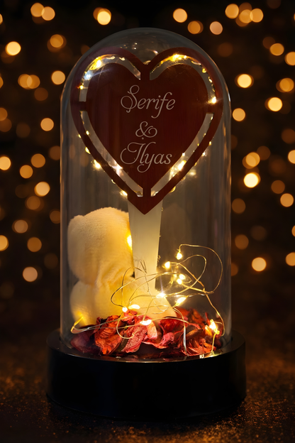 Sevgiliye Özel Işıklı Fanus